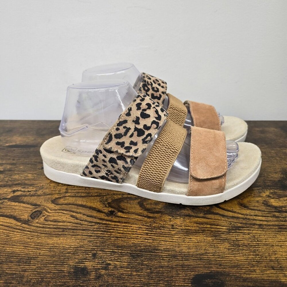 Spenco Tessa Comfort Sandals Three Strap Leopard Print Women's Size 9.5B